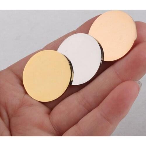 New Mirror Polished Stainless Steel Round Stamping Blank Charm DIY Discs Plate 1.5mm thickness 25mm 5piece/lot
