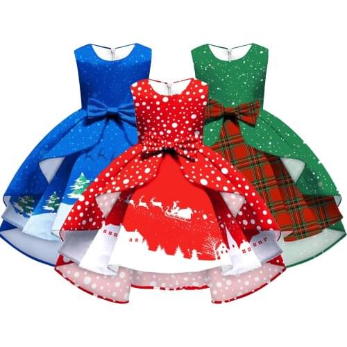 Christmas Style Girls Dress Autumn Home Party Princess Dresses For Girl kids Birthday Present 7-12 Years Children Custom Clothes
