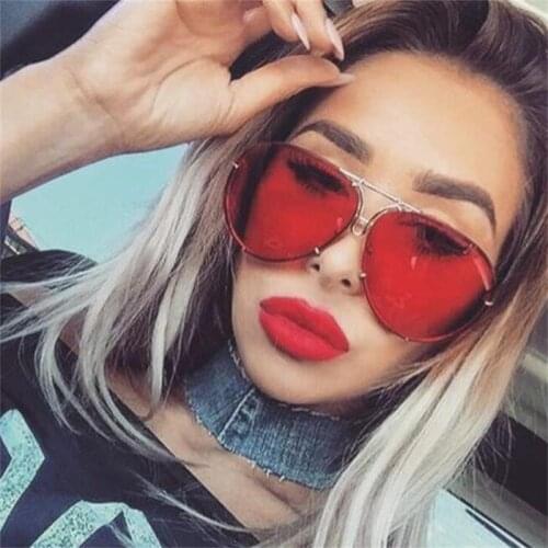 Luxury Vintage Design Classic Brand Red Sunglasses Men Shades Sun Glasses For Women Mirror Sunglasses Female UV400