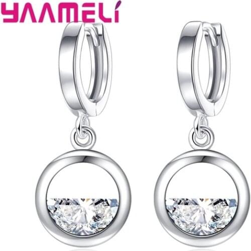 Hot Sale CZ 925 Sterling Silver Jewelry Earrings for Women Austria Crystal Pool Design Eardrop Wedding Party Fashion 4 Designs