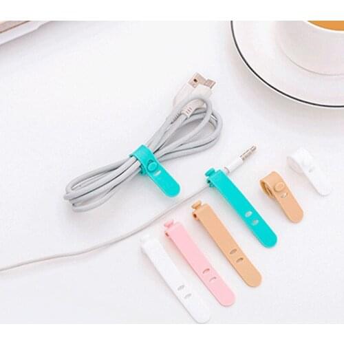 4Pcs/Set Silicone Cable Organizer USB Data Wrap Cord Winder Wire Protector Holder Office Stationary Desk Accessories Supplies