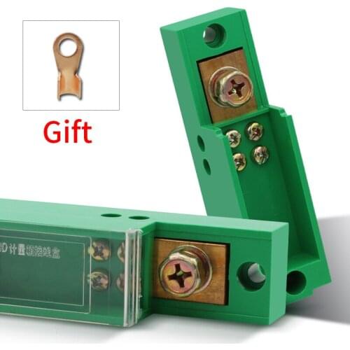 1pcs Connection Distribution Box 1-in 4-out Three phase Green Terminal Block Row Junction Metering Box Part Line