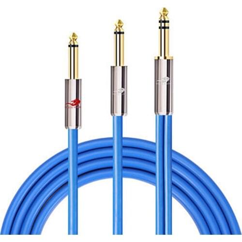 Stereo 1/4 Inch TRS 6.35mm Jack to Dual 1/4'' TS Male Audio Cable for Amplifier Speaker Mixer Console SoundCard Shielded Y Cords