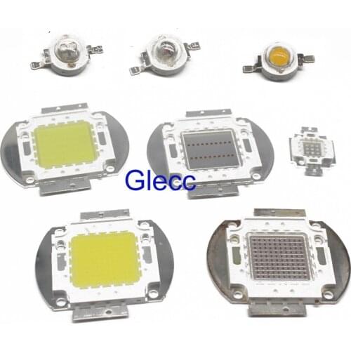 High Power LED Chip 1W 3W 5W 10W 20W 30W 50W 100W COB SMD LED Bead White RGB UV Grow Full Spectrum 1 3 5 10 20 30 50 100 W Watt