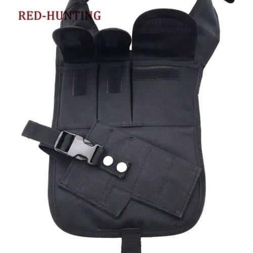 Tactical Underarm Shoulder Gun Holster Adjustable Concealed Armpit Pistol Holster with 5 Pouches for Outdoor Activities