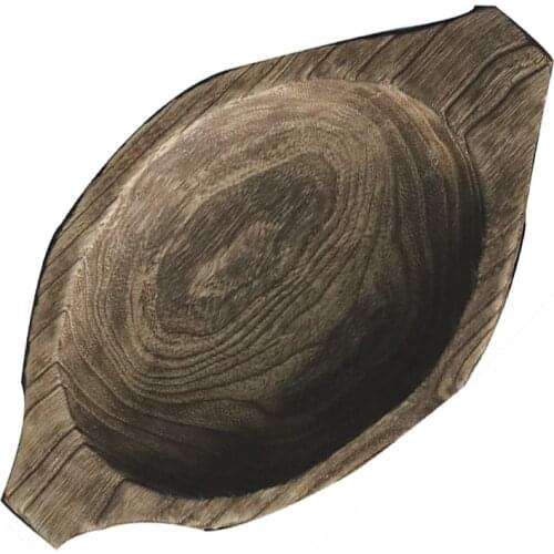 Solid Wood Fruit Plate Breakfast Bread Plate Tree Grain Obviously Do Old Retro Style Home Stay Ornaments Storage Plate