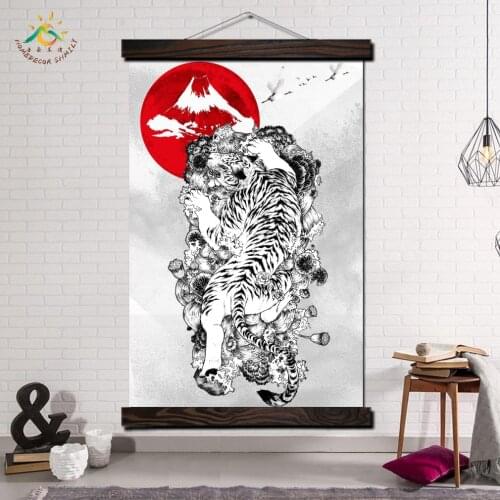 Tattoo China White Tiger Modern Wall Art Print Pop Art Picture And Poster Hanging Scroll Canvas Painting Picture Home Decor