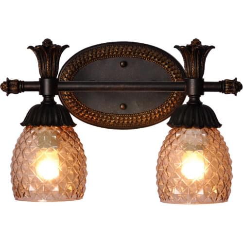 Vintage Pineapple wall lamp bathroom mirror lights Modern mirror headlights retro pastoral Wall Lights For Home Lighting