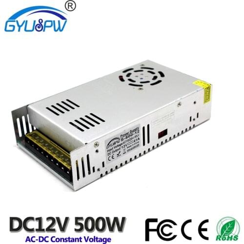 High Quality 500W 41A DC12V Switching Power Supply Led Driver Transformer 110V 220V AC DC SMPS for Led Strip Display Spot Lamp