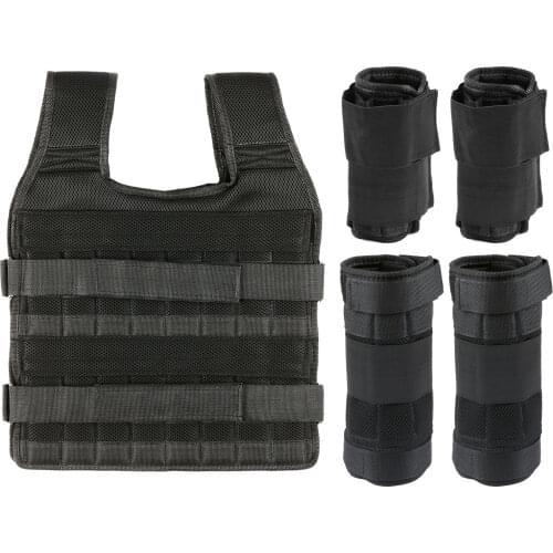 15kg/35kg Adjustable Weight Vest Exercise Loading Weight Vest Strength Training Jacket with 6kg Leg Weight 5kg Arm Weight