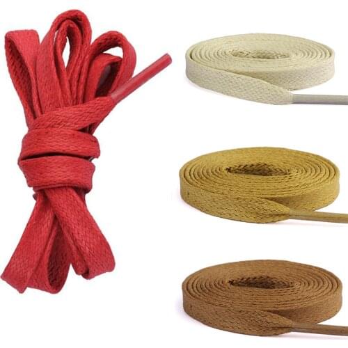 1 Pair Waxed Flat Shoelaces Waterproof Casual Shoes Laces Unisex Boots Beige 2020 New Fashion Lady Men Red Light Brown Shoelace