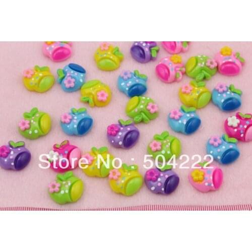 220 flower apple kitsch kawaii Cabochon mixed Colors 19x16mm resin cabs kitsch decoden embellisment