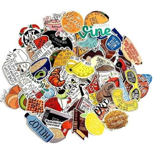 5 Sets=335PCS Small Fresh Vine Waterproof Stickers Electric Car Refrigerator Guitar PVC Car Stickers