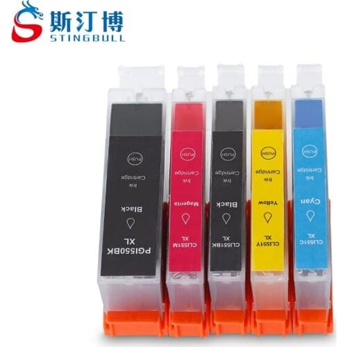 5 PCS PGI-550 CLI-551 550XL 551XL Ink Cartridges For Canon PIXMA IP7250 IP8750 IX6850 MG5450 MG6350 MG7150 MX725 MX925 With Chip