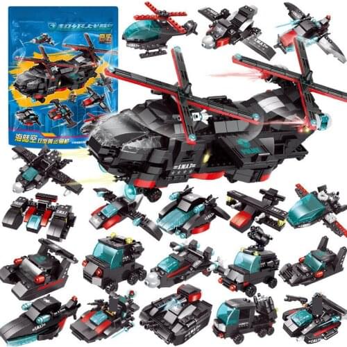 679Pcs Military CH-47 Helicopter Chinook Army Soldier Brinquedos Building Blocks Assembly Bricks Educational Toys for Children