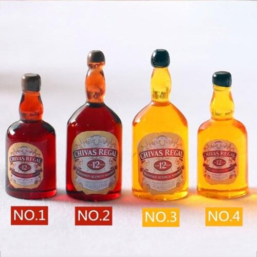 8pcs Mini Wine Bottles Model Dollhouse Miniature 1:12 for Doll House Decoration