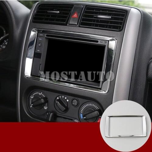ABS Interior Center Console GPS Navigation Cover Trim For Suzuki Jimny 2012-2017 1pcs silver/Red Car Accessories Interior