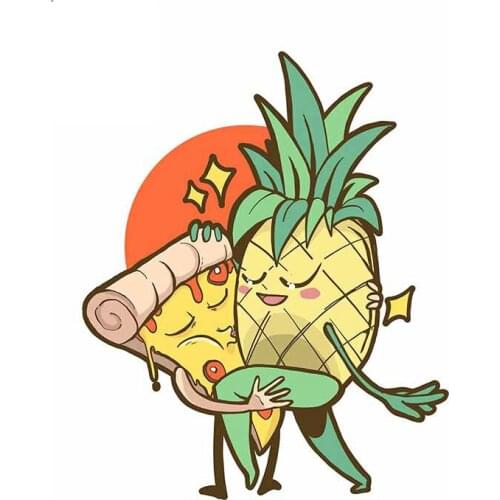 Personality Pineapple Pizza Car Car Stickers Accessories Motorcycle Cover Scratches Waterproof PVC 13cm *10cm