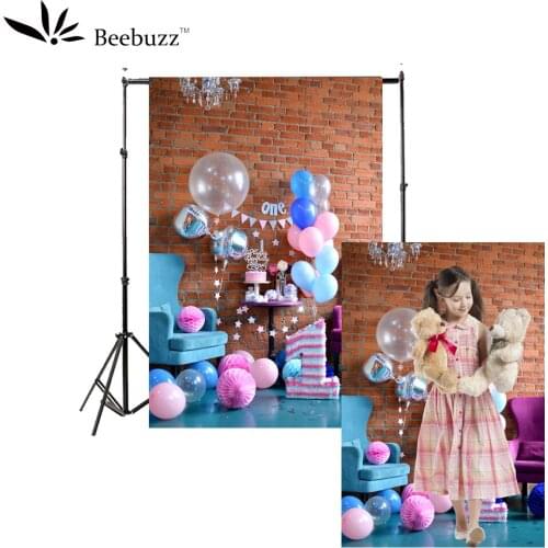 Beebuzz photo backdrop balloons garniture decorate background children photography sofa brick wall lovely holiday