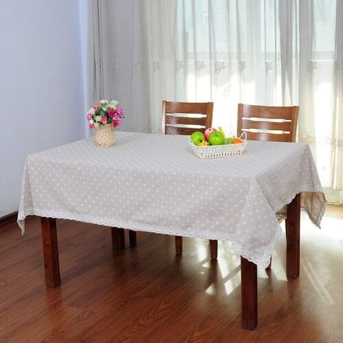 White Daisy Cotton Table Cloth Garden Lace Table Cloth Tablecloth cha ji bu Drape