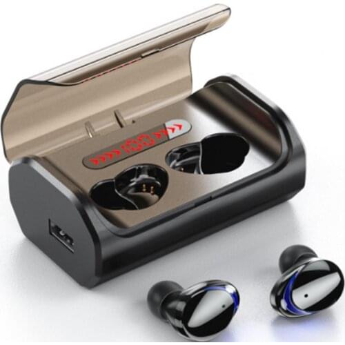 TWS-T8 Bluetooth 5.1 9D Stereo Wireless Earphone Noise Reduction IPX7 Waterproof Touch Screen Headset