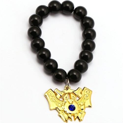 Hot Game LOL Legends Bracelets League Rank Charm Handmade Natural Black Onyx Beads Bracelet Men Women Jewelry Accessories