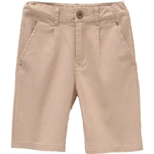 Boys Bermuda Pants 4-16Y Teenage Boy School Bottoms Adjustable Waist Cotton Children Pull-on Summer Kids Uniform Pants