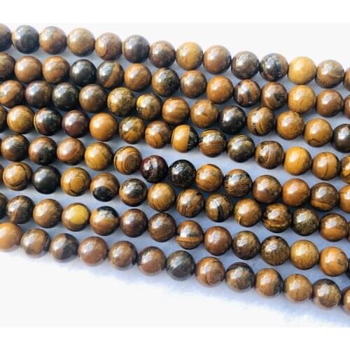 1 Strand 100% Natural Iron Tiger Eye Beads 6MM 8MM 10MM Round Semi Gem Stone Jewelry Loose Beads 15.5"/Strand
