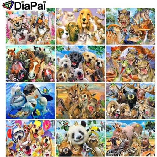 DIAPAI 100% Full Square/Round Drill 5D DIY Diamond Painting "Animal family friend" 3D Embroidery Cross Stitch Home Decor