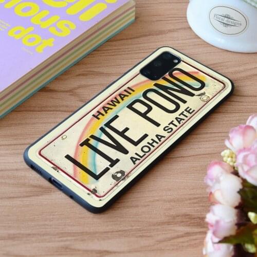 For Samsung Vintage Hawaii License Plate Live Pono Print Soft Silicone Matt Case TPU Cover Galaxy S Note M and Galaxy A