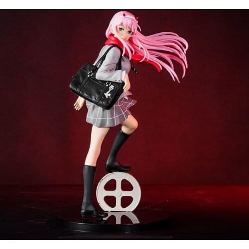 21cm Kawaii Zero Two Japan Anime Action Figure PVC Toy Cute Darling In The Franxx CODE 002 Doll Room Decor Birthday Gift for Boy