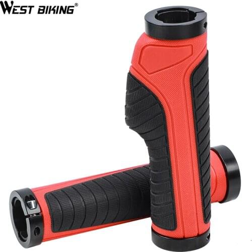 WEST BIKING MTB Bicycle Handlebar Rubber Grips Ergonomic Bike Accessories Ring Lockable Non-slip Shock Absorption Bicycle Grips
