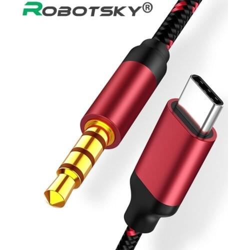 USB Type C Male To 3.5MM Male Audio Cable Headphones Type C 3.5 Jack Adapter AUX Extension Cable For Car Speaker Mobile Phone