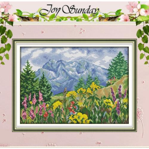 Distant mountain Patterns Counted Cross Stitch 11CT 14CT Cross Stitch Set Wholesale Cross-stitch Kit Embroidery Needlework