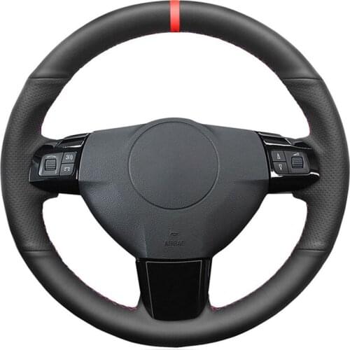Leather Marker Car Steering Wheel Cover for Opel Astra (H) Signum Corsa 2004-2009 Zaflra (B) 2005-2014 Vectra (C) 2005-2009