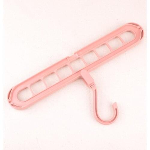 LETAOSK Pink Magic Multi-port Support Circle Clothes Hanger Drying Rack Multifunction Storage
