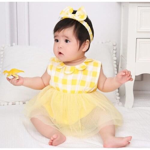 Baby Newborn Summer Girls Clothes Lovely Cute Princess High Quality Dress+Headband 2Pcs Kids Girls Clothing Lovely Cute Outfits