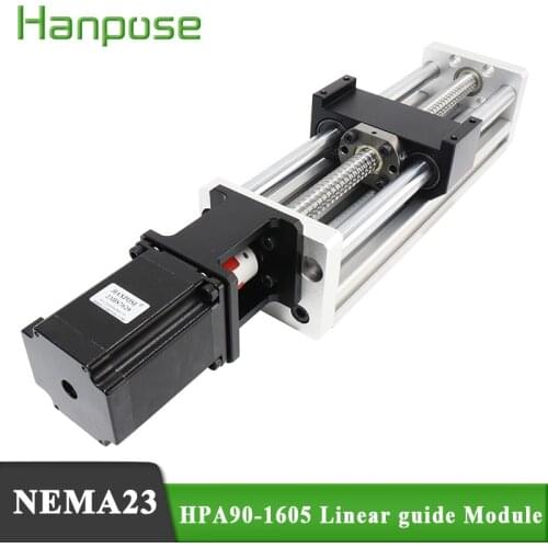 HPA90 Linear Guide module 100-600mm Travel length Ballscrew 1605 Sliding Table linear sliding rail systems nama23 stepper motor