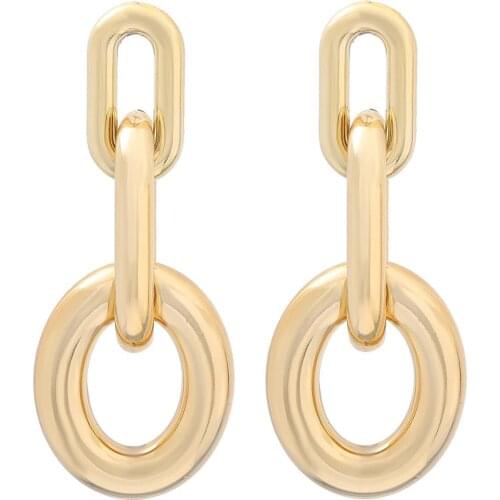 Earrings Multi-layer CCB Craft Chain-like Metal Texture Earrings Trendy Women European and American Retro Hot Gold-Plated Bijoux