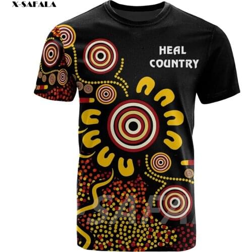 NAIDOC WEEK 2021 HEAL COUNTRY Australia Aboriginal 3D Fashion All Over Printed Round Neck T-Shirt Men Women Harajuku Casual Tee