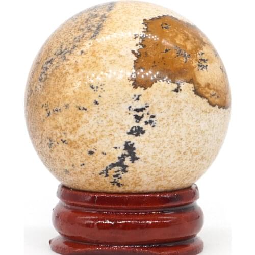 Natural Picture Jasper Ball Natural Mineral Quartz Sphere Hand Massage Crystal Healing Feng Shui Home Decor Accessory 40mm