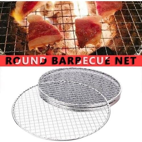 New BBQ Barbecue Grill Mesh 29.5cm Stainless Steel Barbecue Mesh Wire Net Round For Baking Pans Outdoor Picnic Tool