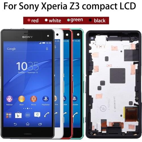 ORIGINAL Touch Screen LCD For SONY Xperia Z3 Compact Display Frame Z3 Mini D5803 D5833 Digitizer For SONY Xperia Z3 Compact LCD