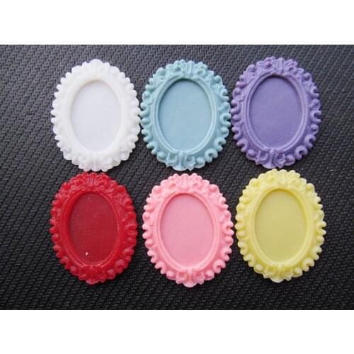 10pcs Oval Flatback Resin Base Setting Charm,Filigree Border Tray Bezel,for 18mmx25mm Picture/Cabochon/Cameo,DIY Accessory