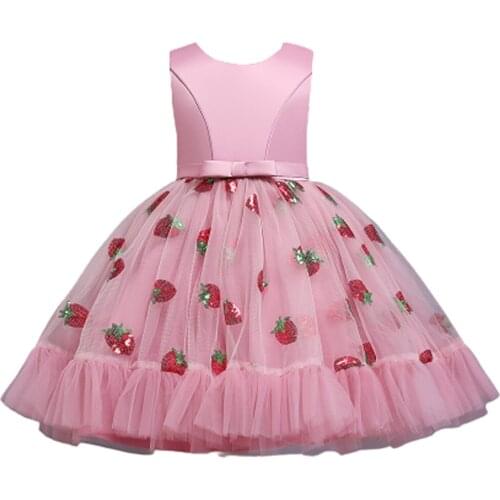 Girls Dress Summer New Children Wedding Dress Skirt Girl Party Princess Dresses Girls Sequins Catwalk Costumes Baby Girl Clothes