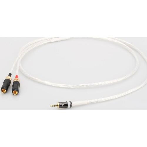 Odin Silver Plated RCA Cable 2RCA to 3.5mm Audio Cable HiFi Stereo AUX RCA Jack 3.5 Y Splitter for Amplifiers Audio Home Theater