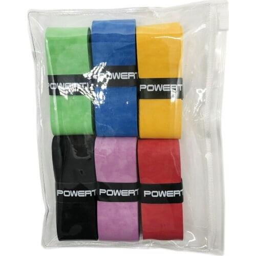 Powerti 6PCS Tennis Overgrips Frosted Dry Tape Sweat Badminton Fishing Handle Overgrip Tennis Accessories Tapes