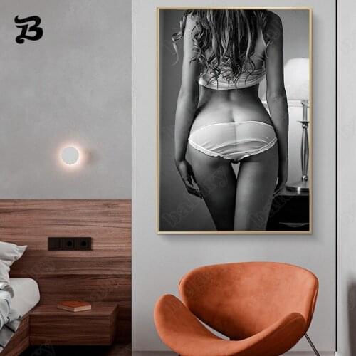 Sexy Canvas Painting for Bedroom Modern Canvas Posters and Prints Wall Art Picture Black and White for Bedroom Wall Decoration