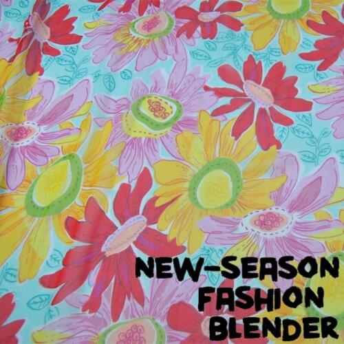 Silk Georgette Chiffon Fabric Dress Simple Large Flower 100% Spring and Summer Thin Transparent Skirt Scarf DIY Sewing