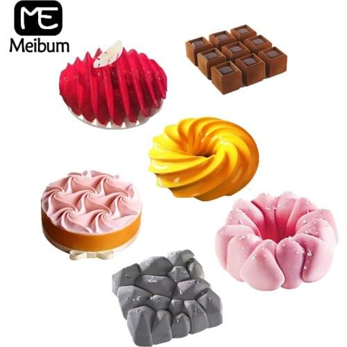 Meibum Volcanic Rock Silicone Cake Mold For Baking Chocolate Mould Cold Mousse Baking Tools